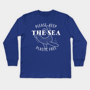 Please Keep the Sea Plastic Free - Seal Kids Long Sleeve T-Shirt